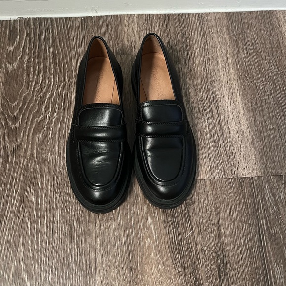 Madewell The Bradly Lugsole Loafer black leather size 6 - Picture 2 of 6
